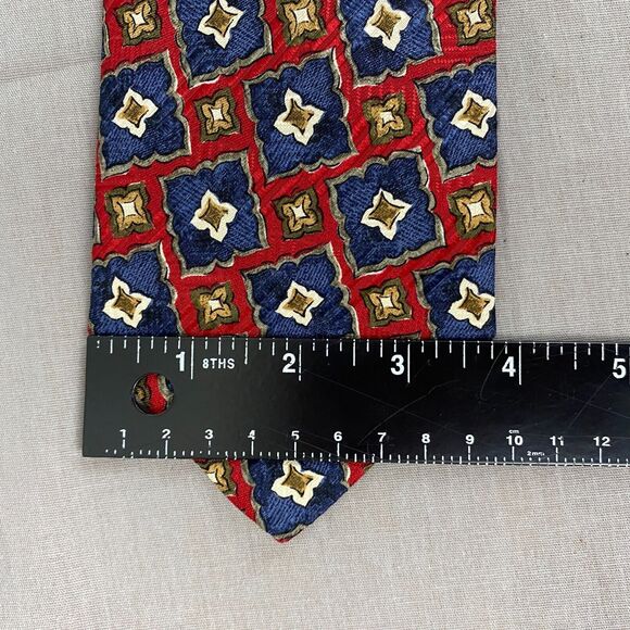 Robert Talbott Tie Men's 58x4 Red Geometric Floral Best of Class Silk Italy USA - Picture 6 of 7